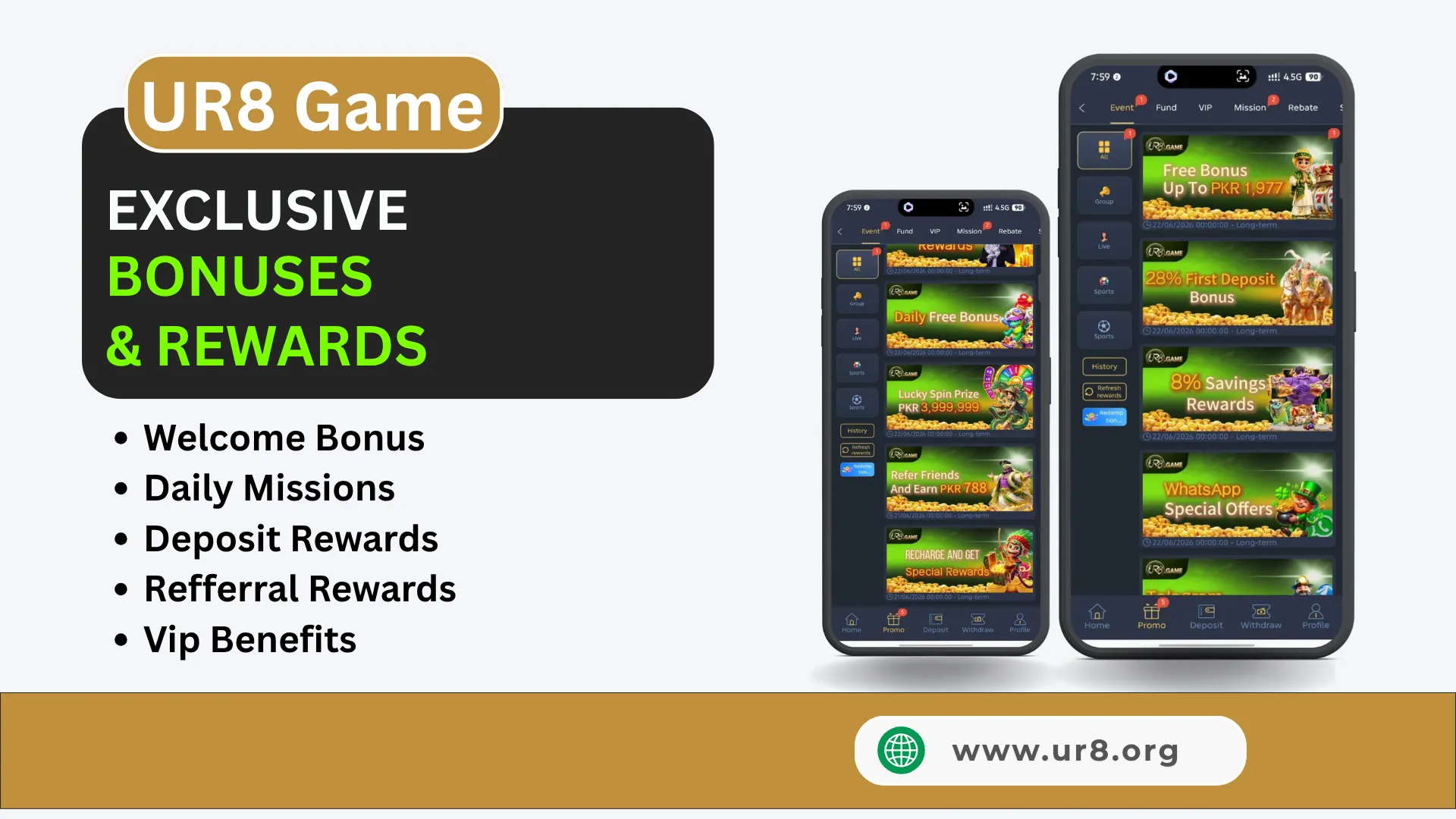 UR8 exclusive bonuses and rewards